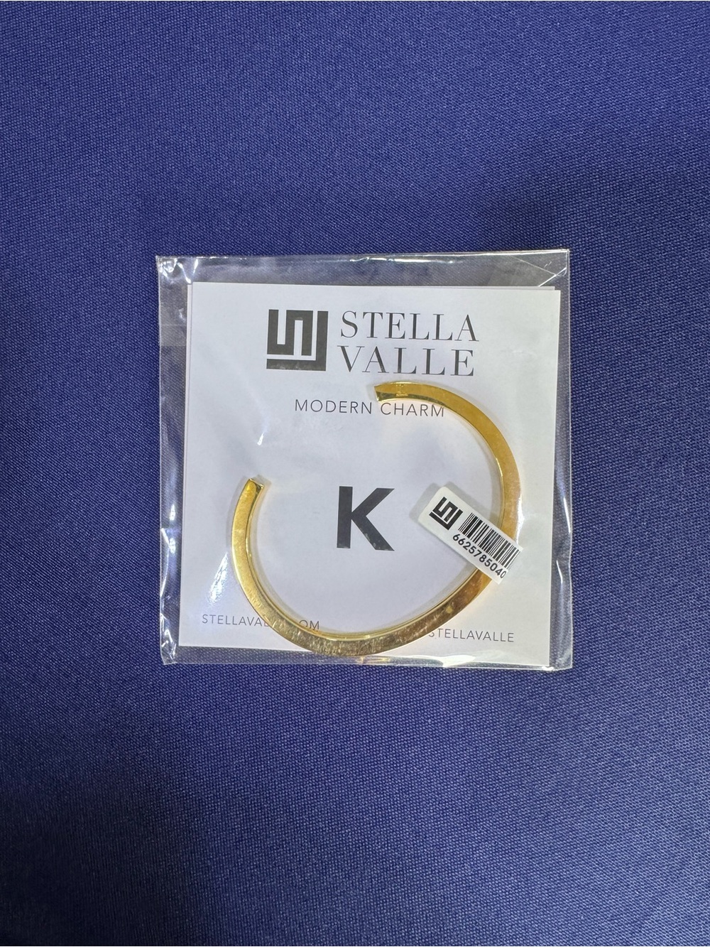 Stella Valle Gold Initial K Cuff Bracelet